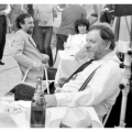 Online výstava Foto Vilibald Liebscher, téma Vlado Müller a Jiří Hanibal na Pastýřské stěně při natáčení filmu Láska s vůní pryskyřice, Děčín, 1984